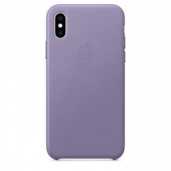 Чехол-накладка (кожаный) Apple iPhone XS Leather Case Lilac (MVFR2)