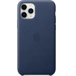 Чехол-накладка (кожаный) для iPhone 11 Pro Leather Case High Copy Midnight Blue