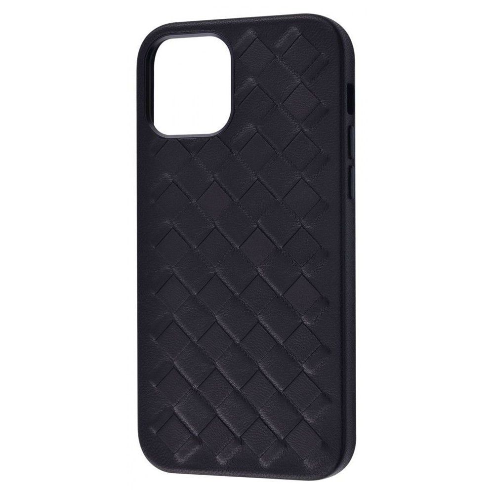 Chehol Nakladka Kozhanyj Apple Iphone 12 12 Pro Genuine Leather Case Weaving Series Black Kupit V Internet Magazine Mr Fix