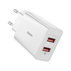 Baseus Speed Mini QC Dual U Charger 2 USB 18W White (CCFS-V02)