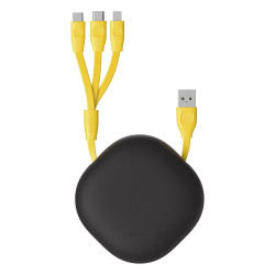 Baseus Lets Go Little Reunion One-Way Stretchable 3-in-1 3A 0.85m Yellow (CAMLT-TYGY)
