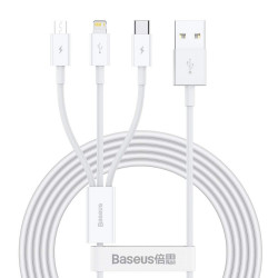 Baseus Superior Series Fast Charging 3-in-1 3.5A 1.5m White (CAMLTYS-02)