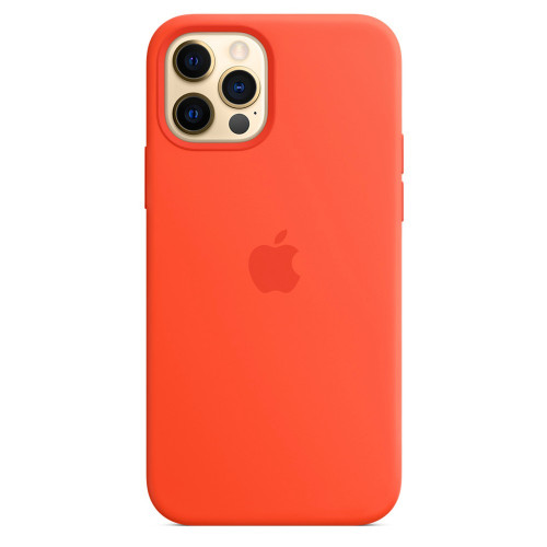 Чехол-накладка (силиконовый) для iPhone 12/12 Pro Silicone Case with MagSafe High Copy Electric Orange