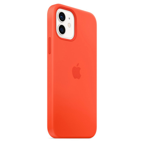 Чехол-накладка (силиконовый) для iPhone 12/12 Pro Silicone Case with MagSafe High Copy Electric Orange