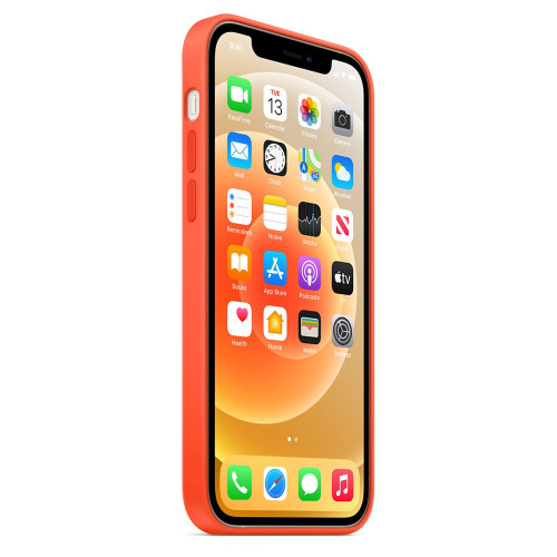 Чехол-накладка (силиконовый) для iPhone 12/12 Pro Silicone Case with MagSafe High Copy Electric Orange