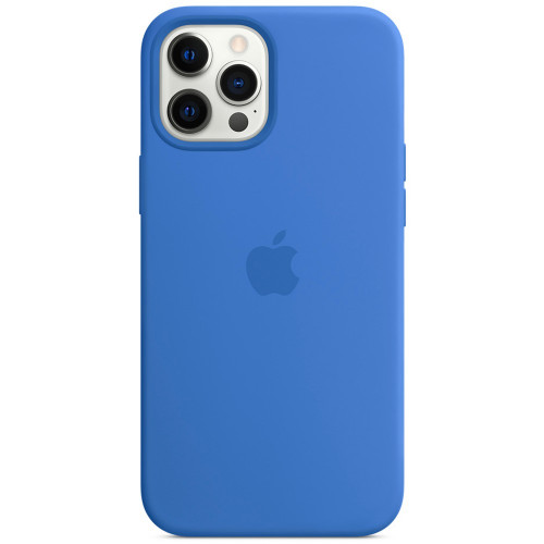 Чохол-накладка (силіконовий) для iPhone 12 Pro Max Silicone Case with MagSafe High Copy Capri Blue
