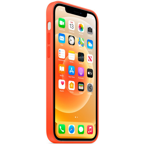 Чохол-накладка (силіконовий) для iPhone 12 Pro Max Silicone Case with MagSafe High Copy Electric Orange