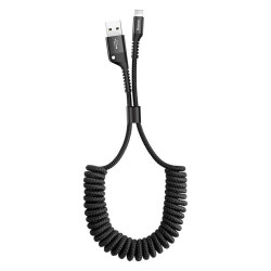 Baseus Fish Eye Spring Data Lightning 2A 1m Black (CALSR-01)