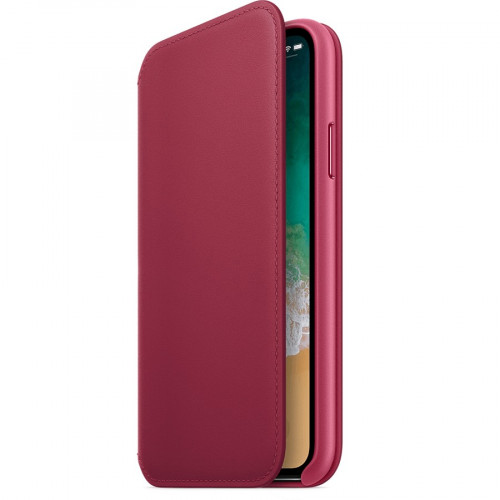 Чохол-книжка (шкіряний) Apple iPhone X Leather Folio Berry (MQRX2)