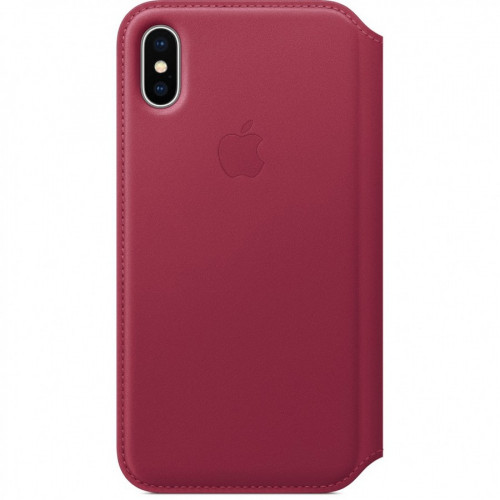 Чохол-книжка (шкіряний) Apple iPhone X Leather Folio Berry (MQRX2)