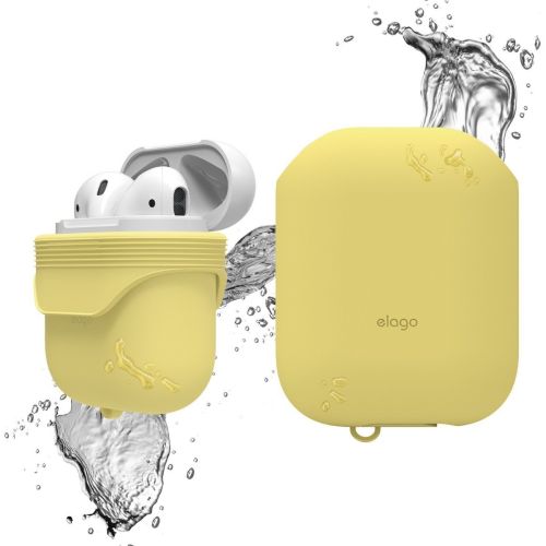 Чехол-накладка (силиконовый) Apple AirPods Elago Waterproof Case Creamy Yellow (EAPWF-BA-CYE)