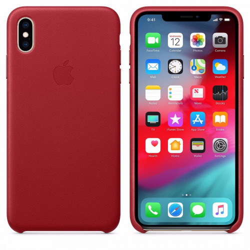 Чехол-накладка (кожаный) Apple iPhone XS Leather Case (PRODUCT)RED (MRWK2)