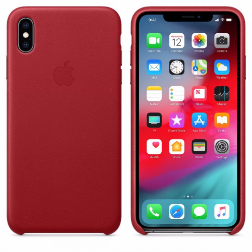 Чехол-накладка (кожаный) Apple iPhone XS Leather Case (PRODUCT)RED (MRWK2)
