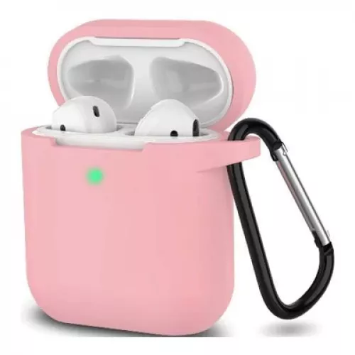 Чехол-накладка (силиконовый) Apple AirPods Silicone Case with Carabiner Candy Pink