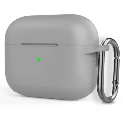 Чехол-накладка (силиконовый) Apple AirPods Pro 2 Silicone Case with Carabine Light Gray