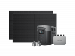 Комплект энергонезависимости EcoFlow PowerStream – микроинвертор 800W + зарядная станция Delta Max 2000 + 2 x 400W стационарные солнечные панели