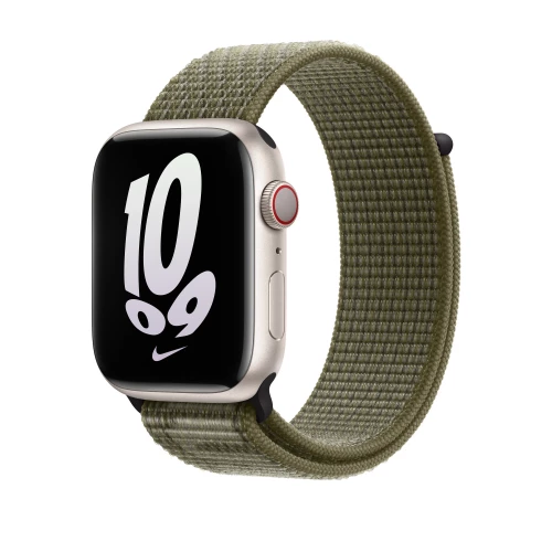 Ремешок Apple Watch 42/44/45/49mm Sequoia/Pure Platinum Nike Sport Loop (MPJ23)