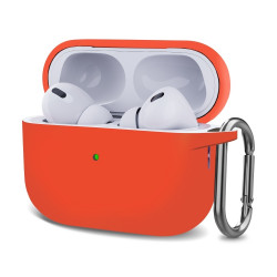 Чехол-накладка (силиконовый) Apple AirPods Pro 2 Silicone Case with Carabine Orange