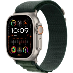 Apple Watch Ultra 2 GPS + Cellular 49mm Natural Titan. Case w. Dark Green Alpine Loop - S (MYT33+MXMU3)