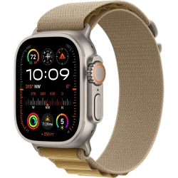 Apple Watch Ultra 2 GPS + Cellular 49mm Natural Titan. Case w. Tan Alpine Loop - Large (MX4H3)