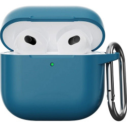 Чехол-накладка (силиконовый) Apple AirPods 4 Silicone Case with Carabine Lake Blue