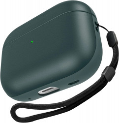 Чехол-накладка (силиконовый) Apple AirPods 4 TPU Leather Dark Green