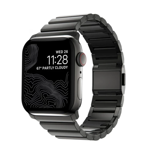 NOMAD Apple Watch 46/49mm Steel Band Graphite Hardware Graphite