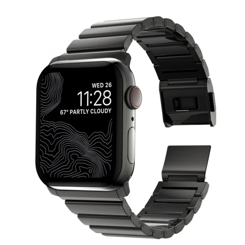 NOMAD Apple Watch 41/42mm Steel Band Graphite Hardware Graphite
