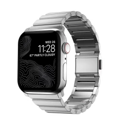 NOMAD Apple Watch 46/49mm Steel Band Silver Hardware Silver