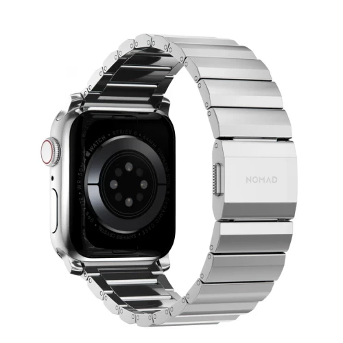 NOMAD Apple Watch 46/49mm Steel Band Silver Hardware Silver