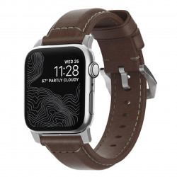 NOMAD Apple Watch 46/49mm Traditional Band Silver Hardware Rustic Brown