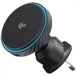 Автомобильный держатель Proove Graphite Circle Qi2 15W Black (WHGC15010001)