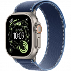 Apple Watch Ultra 3 GPS + Cellular 49mm Natural Tit. Case w. Blue/Bright Blue Trail Loop - M/L (MEWU4)