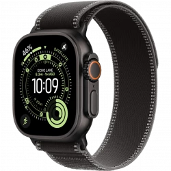 Apple Watch Ultra 3 GPS + Cellular 49mm Black Tit. Case w. Black/Charcoal Trail Loop - M/L (MF1H4)