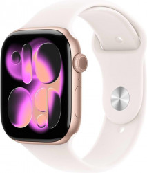 Apple Watch Series 11 GPS + Cellular 46mm Rose Gold Al. Case w. Light Blush Sport Band M/L (MFCJ4)