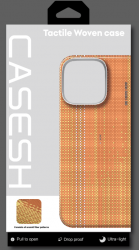 Чехол-накладка (пластиковый) Apple iPhone 17 Pro CaseSH Tactile Woven Magnetic Metal Frame Orange/Green (S33)