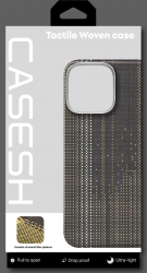 Чехол-накладка (пластиковый) Apple iPhone 17 Pro CaseSH Tactile Woven Magnetic Metal Frame Black/Brown (S34)